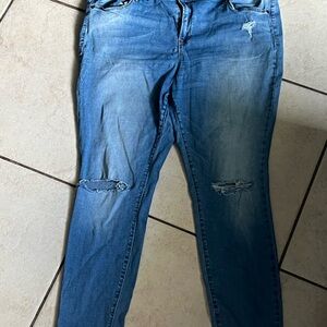 Women's Blue Distressed Jeans